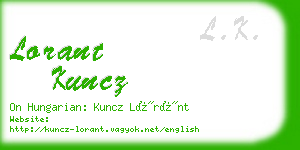 lorant kuncz business card